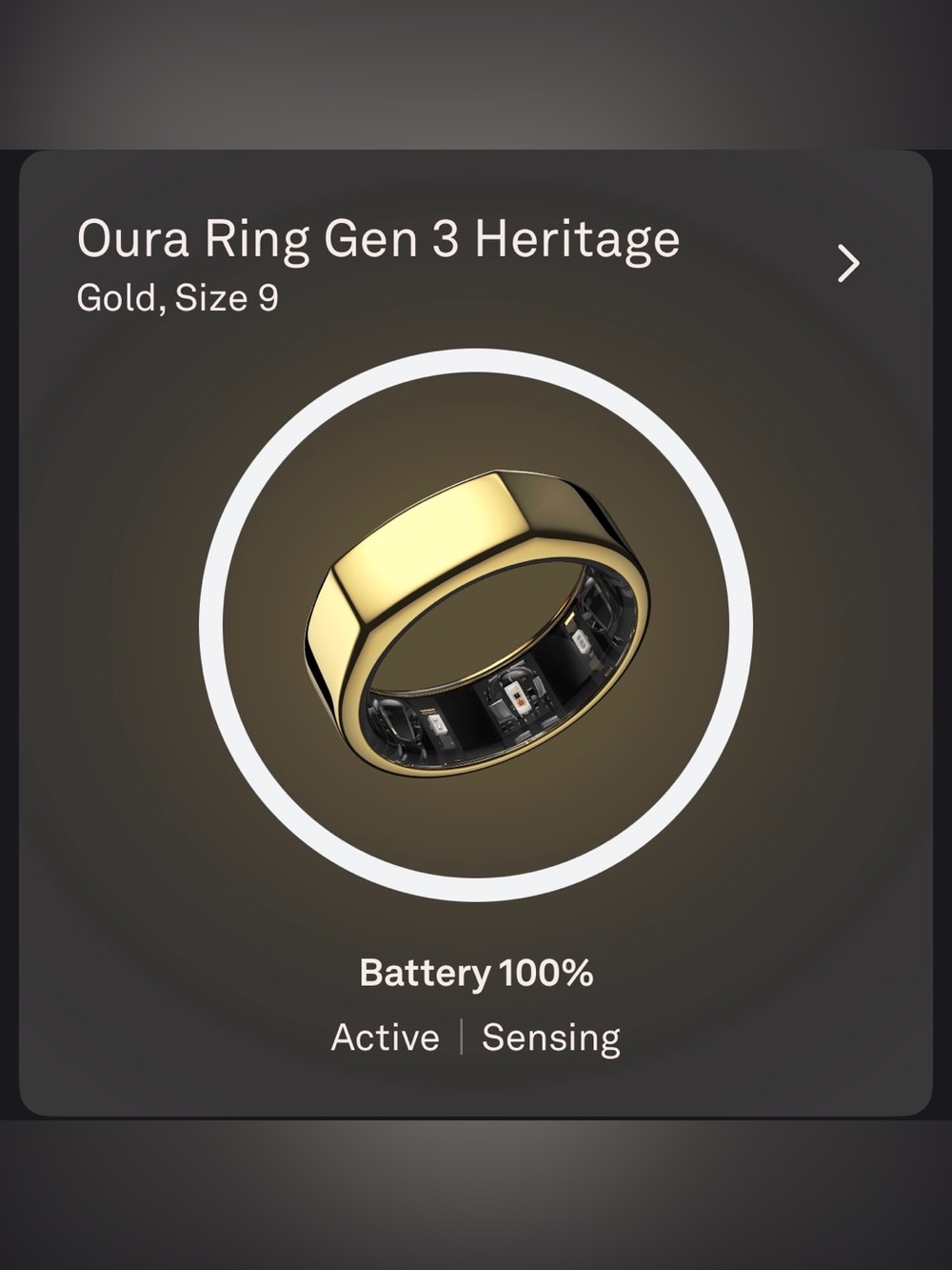Oura Ring Gen 3 Heritage – Gold, Size 9 - Picture 4 of 5